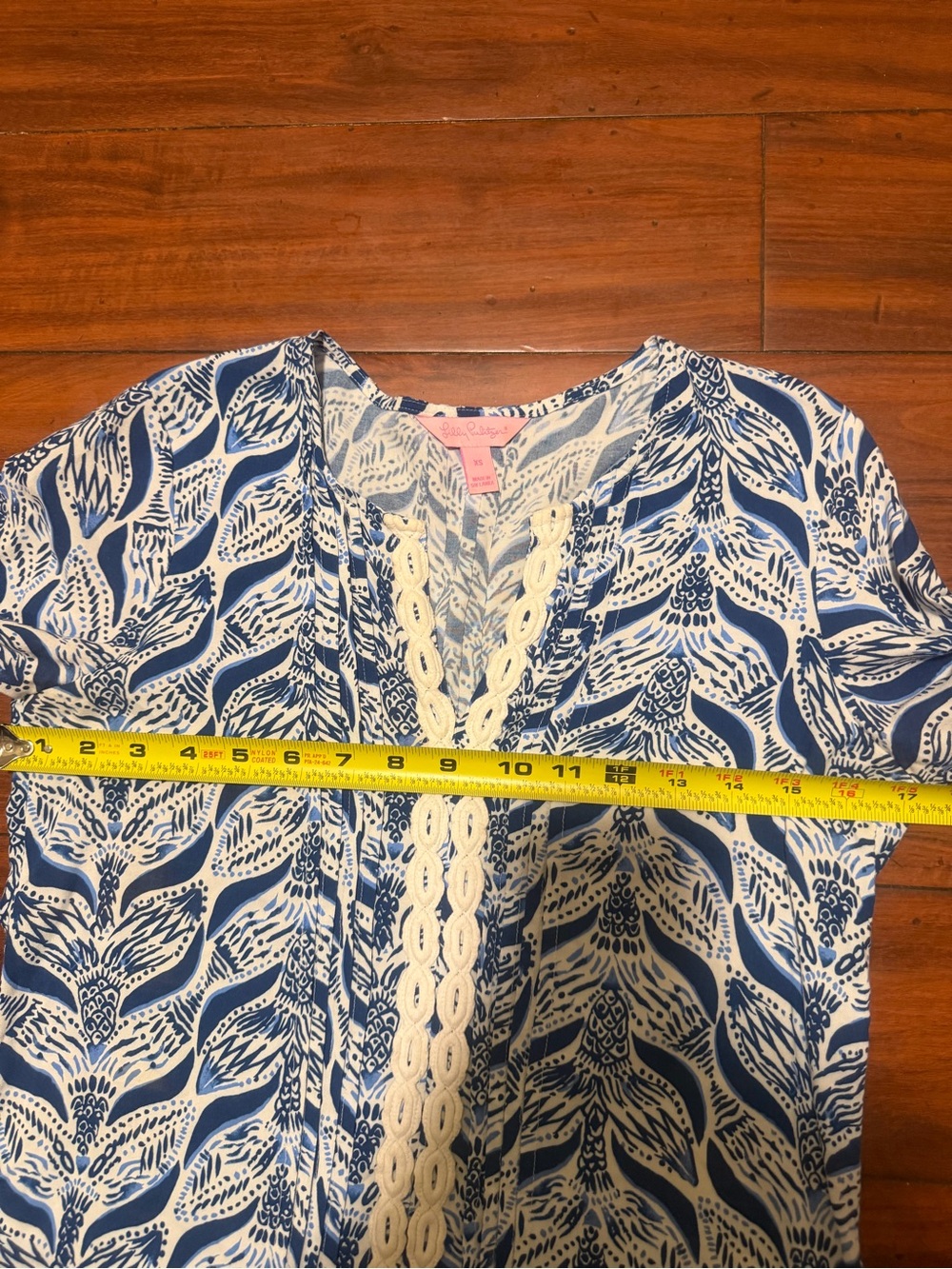 Lilly Pulitzer Navy & White Printed Bell-Sleeve Mini Dress - Picture 6 of 10